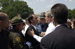 Bobby shaking hands with President George W. Bush